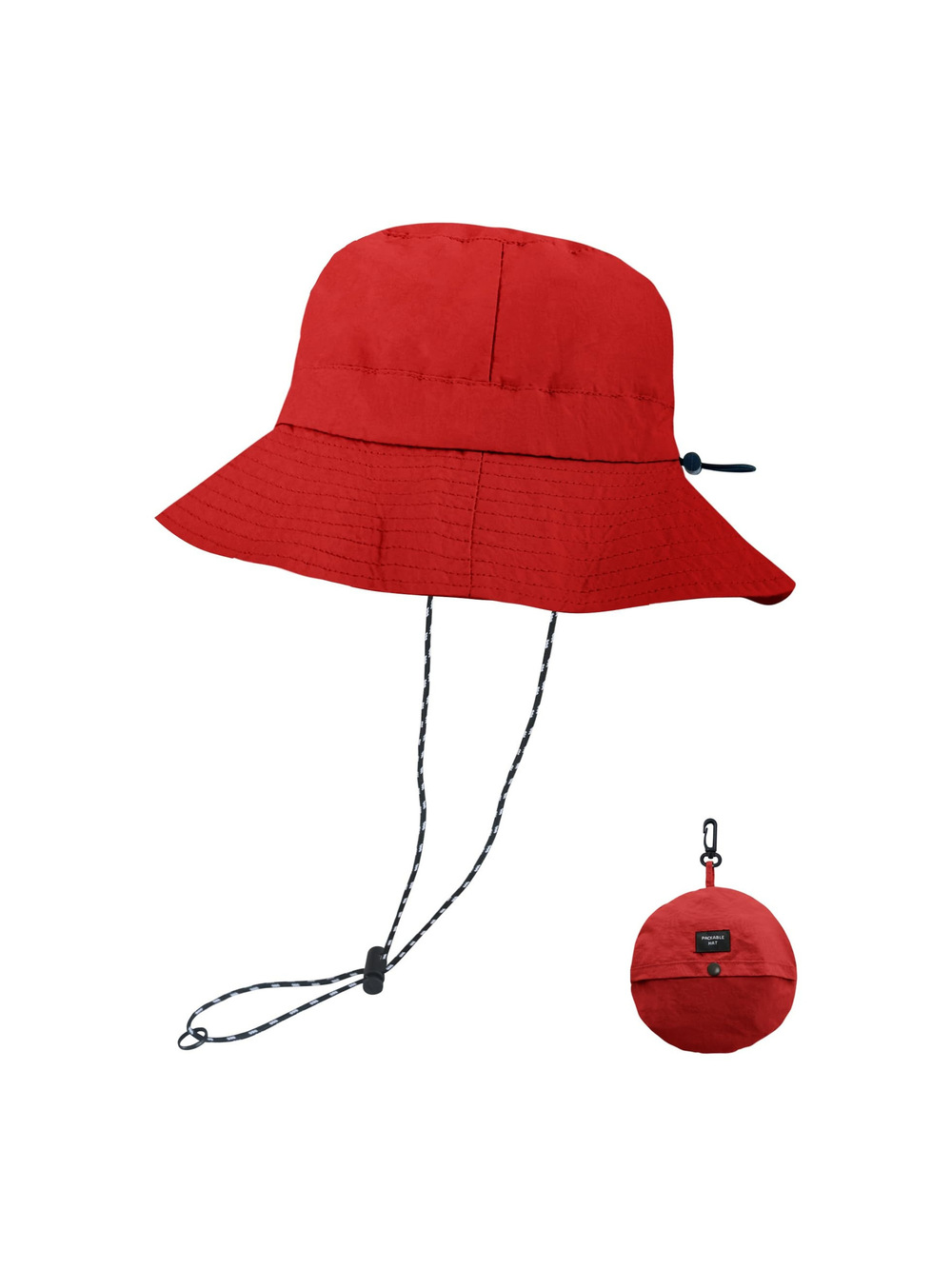 Sun Bucket Hats for Woman Men Lightweight Sun Hat Packable | Pure Red | Size OS